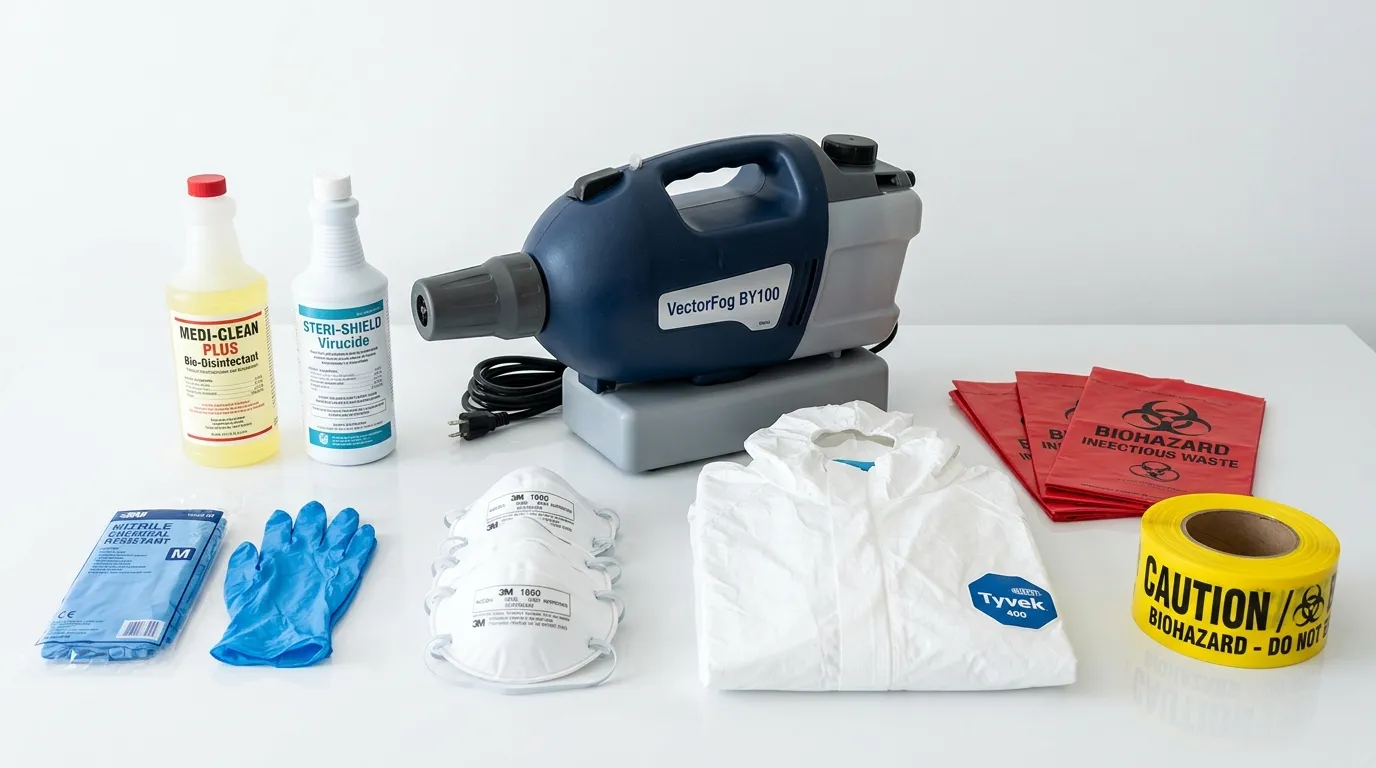 Professional biohazard remediation crew working in Columbiana