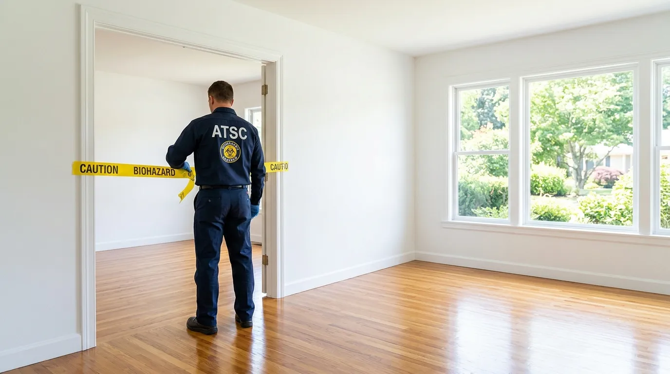 Certified biohazard cleanup crew performing Trauma Scene Cleanup in Columbiana